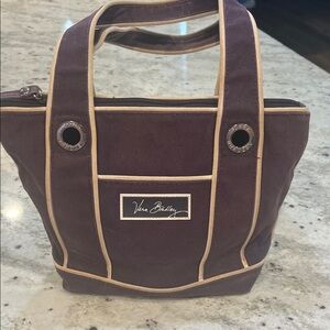 Vera Bradley Small Plum and Tan Handbag